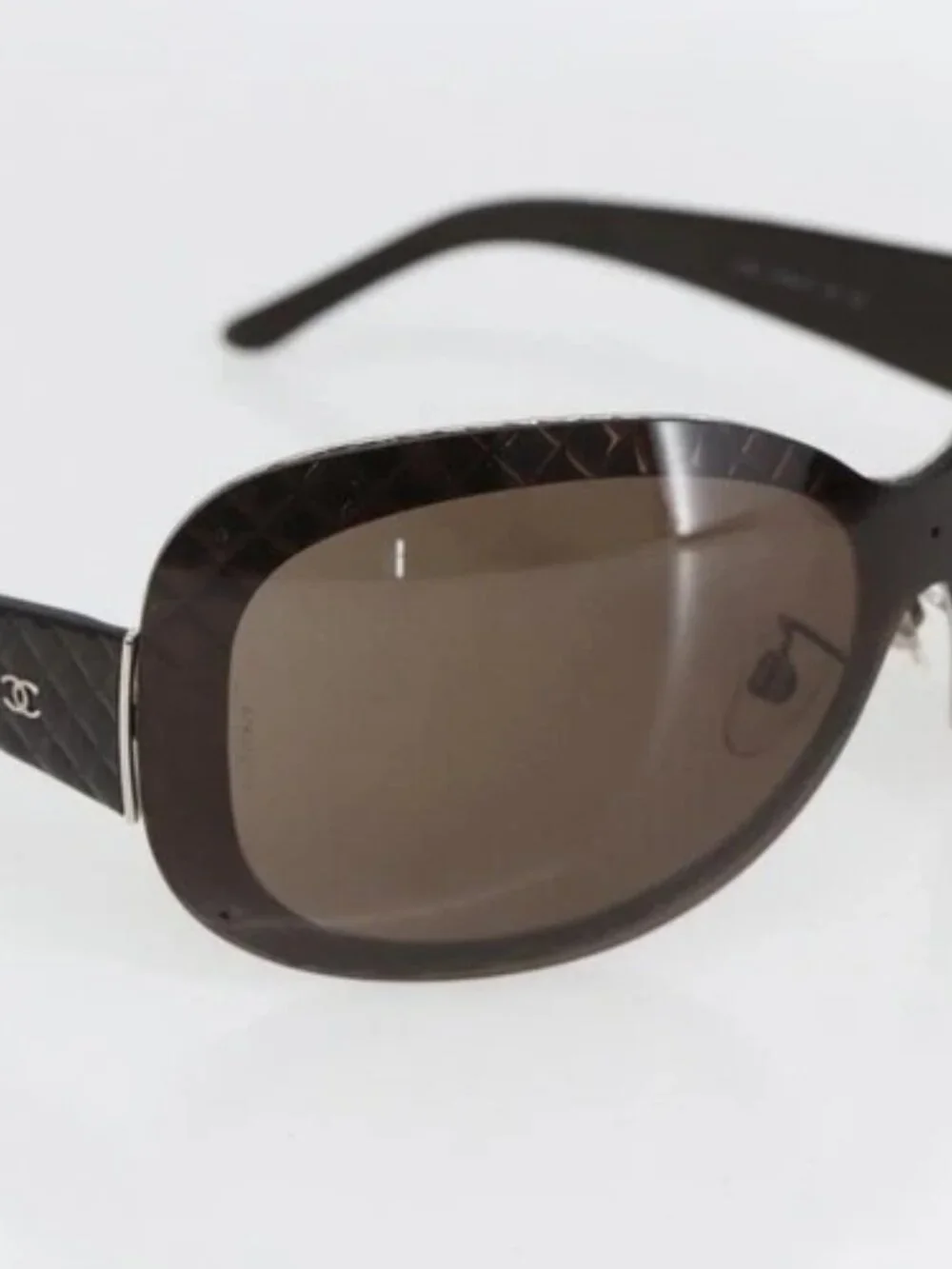 CHANEL Sunglasses plastic Brown CC Auth SW2007
